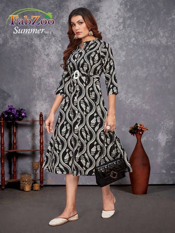 Summer Vol 1 By Fabzoo Designer Frock Style Party wear Kurtis Wholesale Price In Surat
